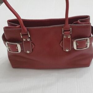 Aldo Crimson Red Stylish Leather Satchel Bag